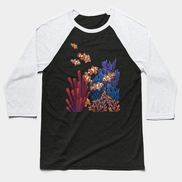 Clown Fish Baseball T-Shirt by ruta13art